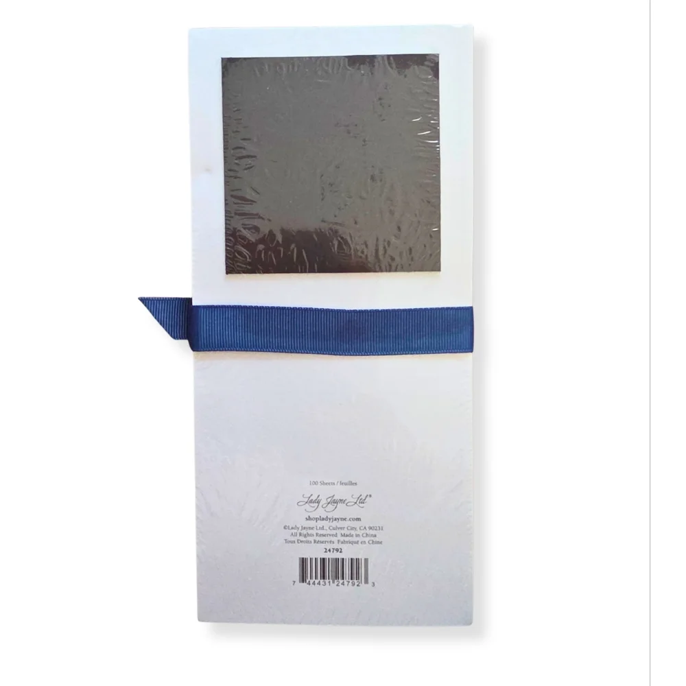 Red & White Striped Magnetic Notepad with Gold Pen